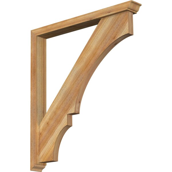 Ekena Millwork Balboa Traditional Rough Sawn Bracket w/ Offset Brace, Western Red Cedar, 4"W x 34"D x 38"H BKT0402X34X38BOA01RWR - main